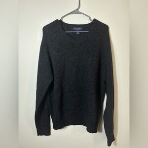 Daniel Cremieux Men's V-Neck Black Sweater 100% Wool